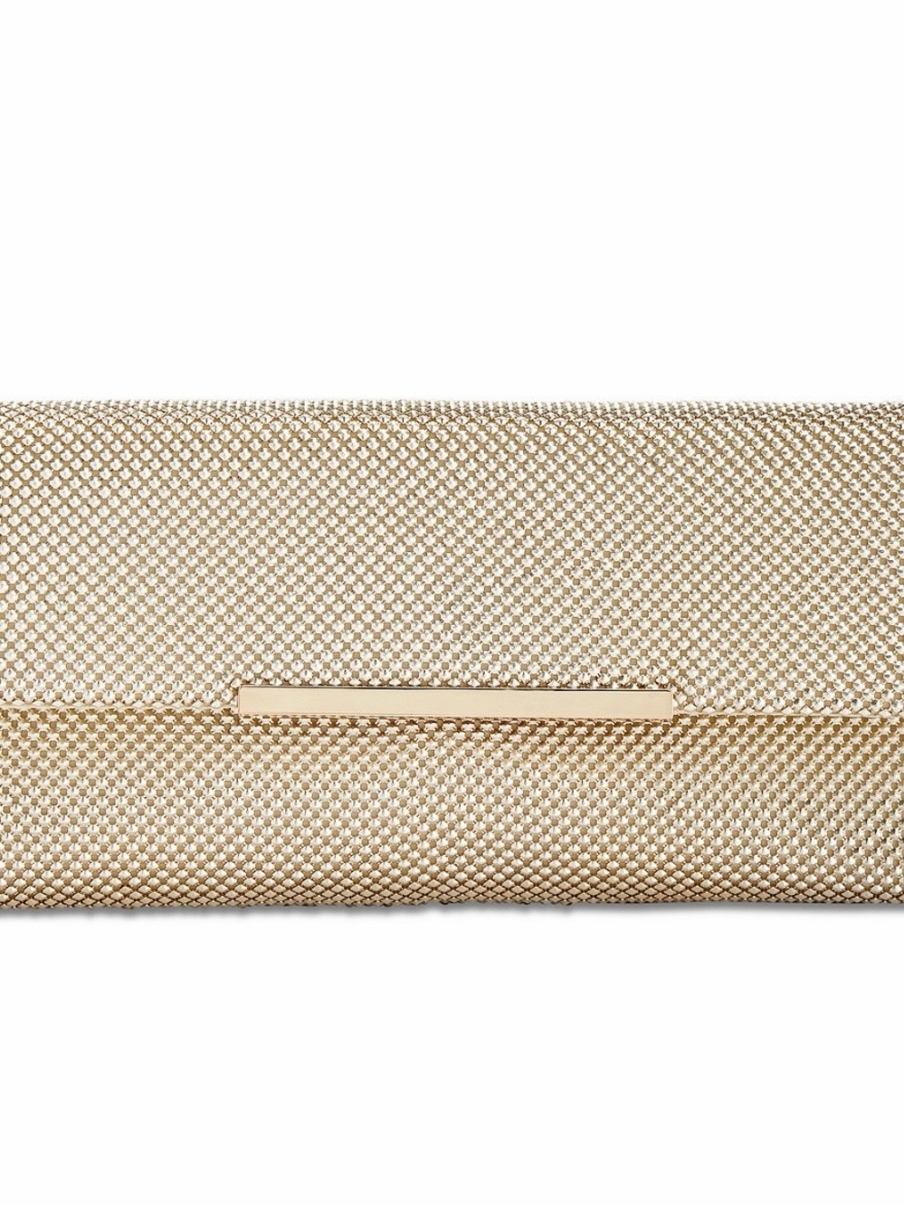 INC International Concepts Hether Shiny Mesh Clutch Gold NWT Macy’s Evening Bag